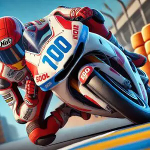 AI Generated image of Bret Cason riding a motorcycle