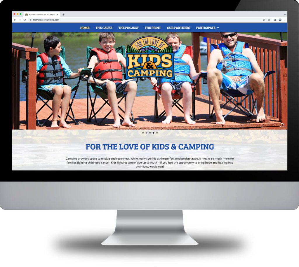 For the Love of Kids Website on Computer Screen