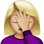 Emoji icon of a woman face-palming