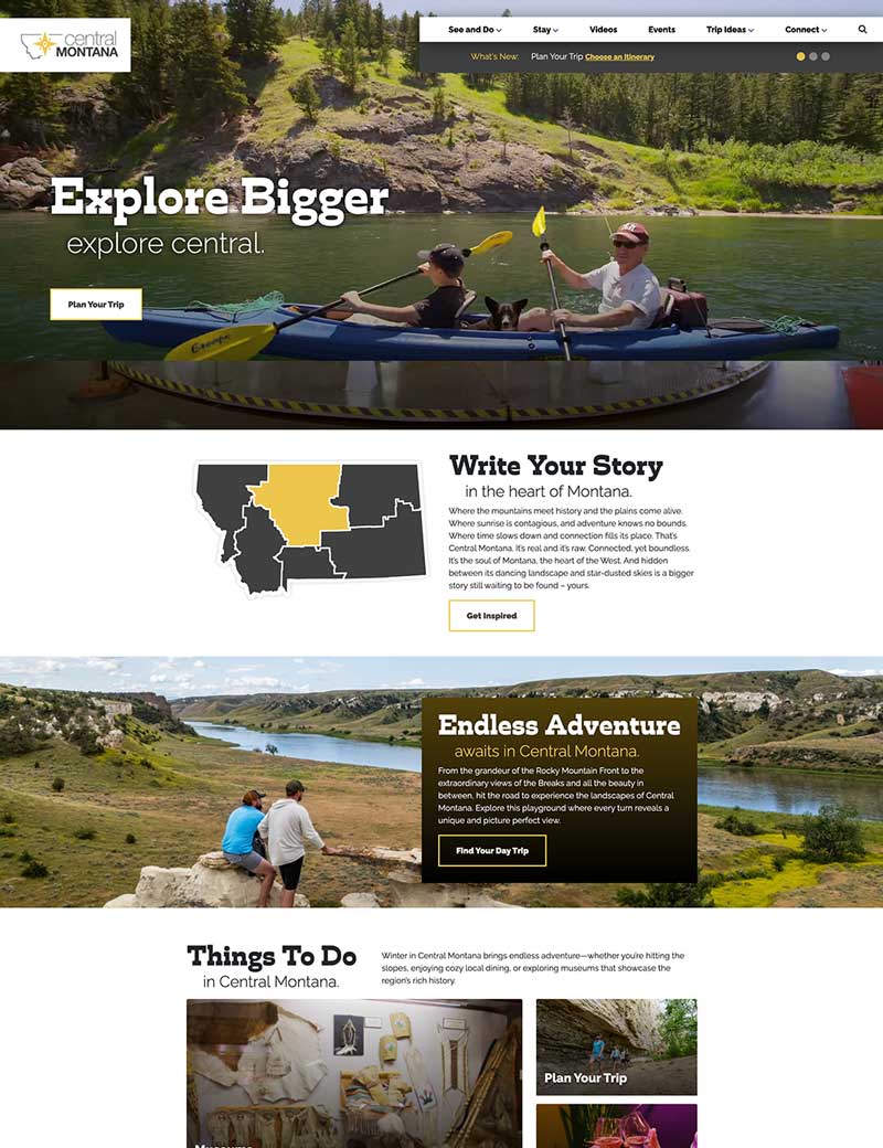 portfolio-screenshot-central-mt-desktop Screenshot of Central Montana Website on Desktop