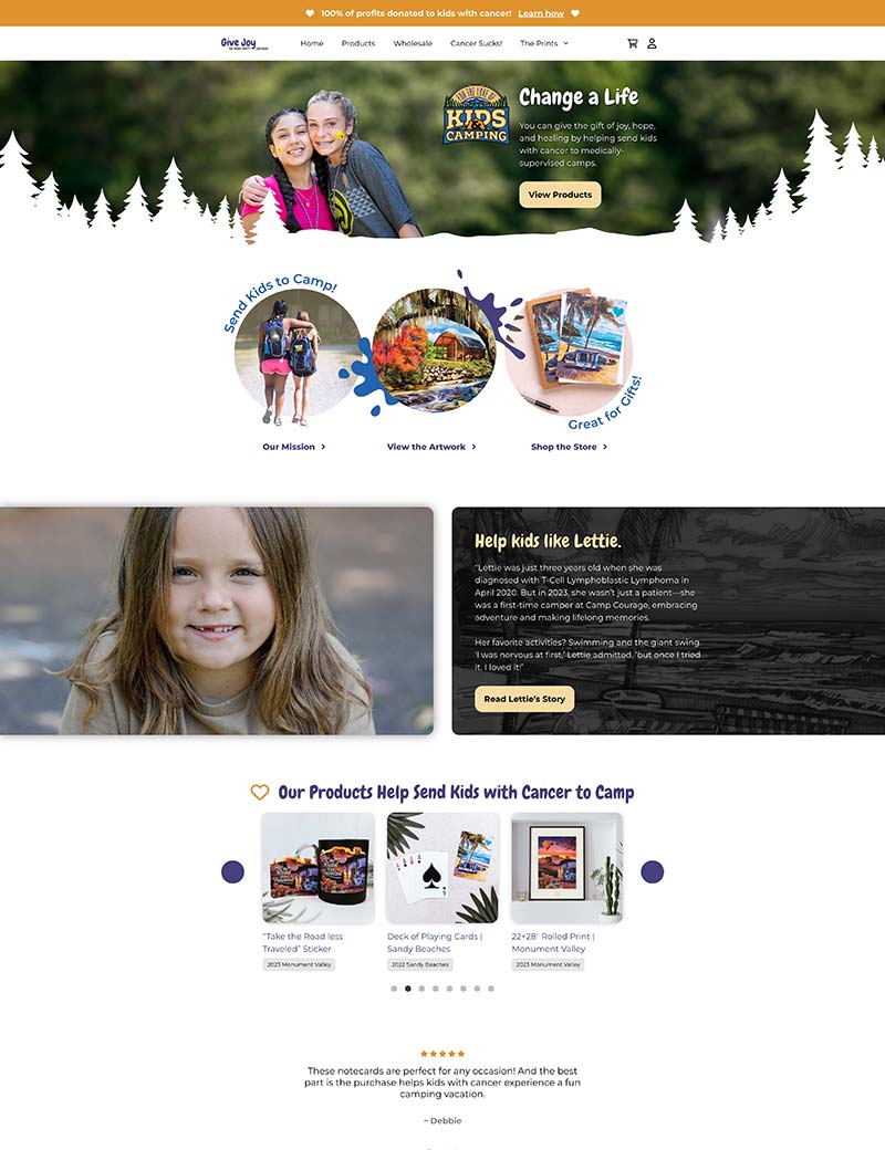 portfolio-screenshot-for-the-love-of-camping-desktop Screenshot of the For the Love of Kids and Camping website on desktop