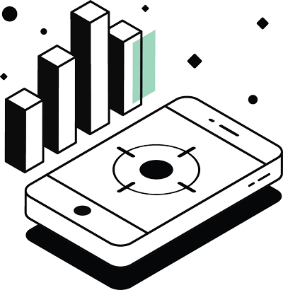 Illustrated icon of a mobile app