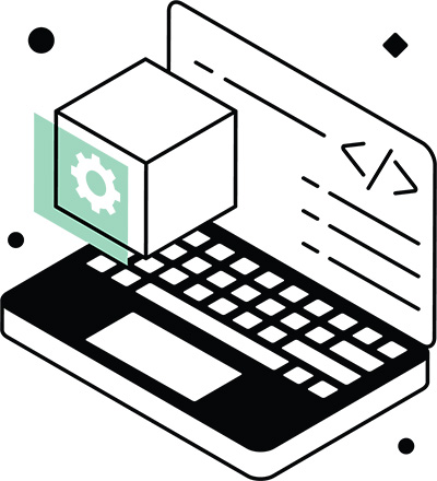 icon-illustration-web-design Icon Illustration of a laptop representing web coding and development