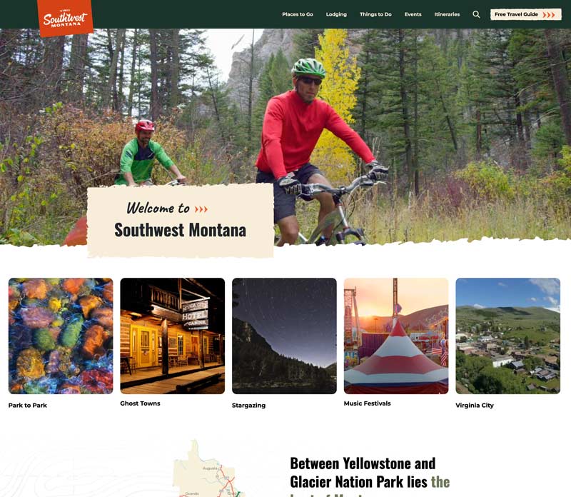 Screenshot of the southwestmt.com home page