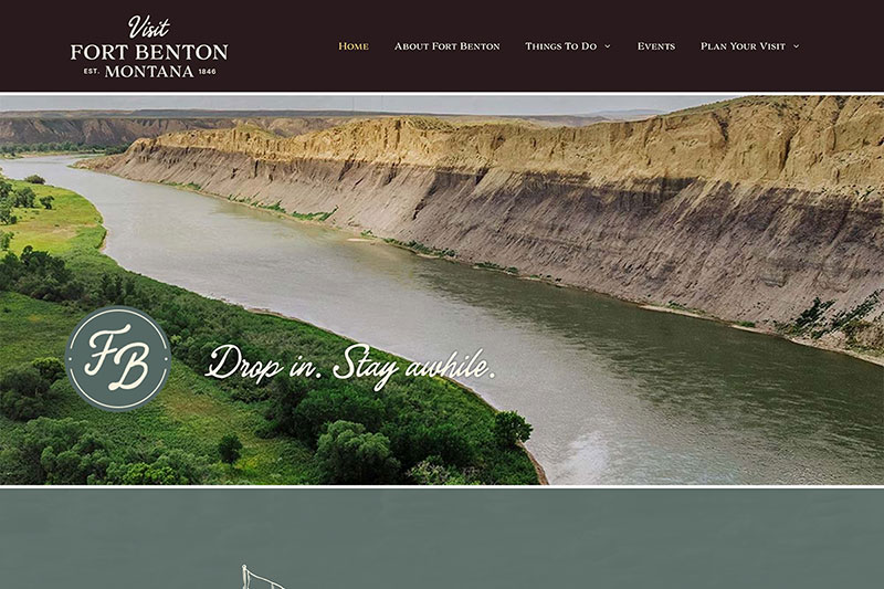 A screenshot of the fortbenton.com home page